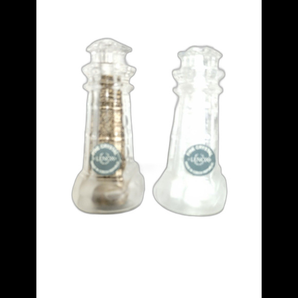 Lenox Crystal Glass Lighthouse shaped 4inches Tall Salt and Pepper Shakers Set - Picture 2 of 8